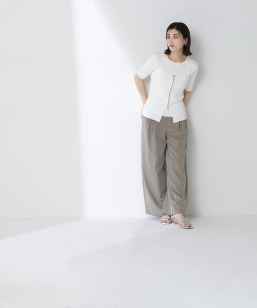 NATURAL BEAUTY BASIC（ナチュラルビューティーベーシック）の「◇ジップキャミレイヤードニット（ニット/セーター・レディース・ブルー/オフホワイト/ブラック・FREE）」の7枚目の写真