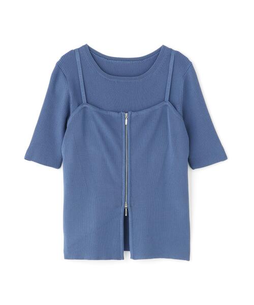 NATURAL BEAUTY BASIC（ナチュラルビューティーベーシック）の「◇ジップキャミレイヤードニット（ニット/セーター・レディース・ブルー/オフホワイト/ブラック・FREE）」の13枚目の写真