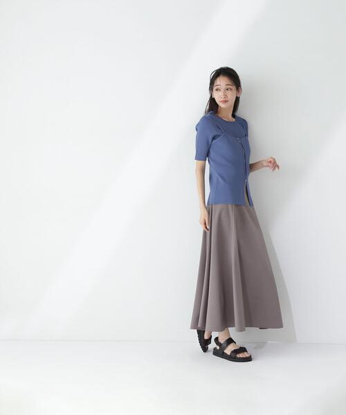 NATURAL BEAUTY BASIC（ナチュラルビューティーベーシック）の「◇ジップキャミレイヤードニット（ニット/セーター・レディース・ブルー/オフホワイト/ブラック・FREE）」の14枚目の写真