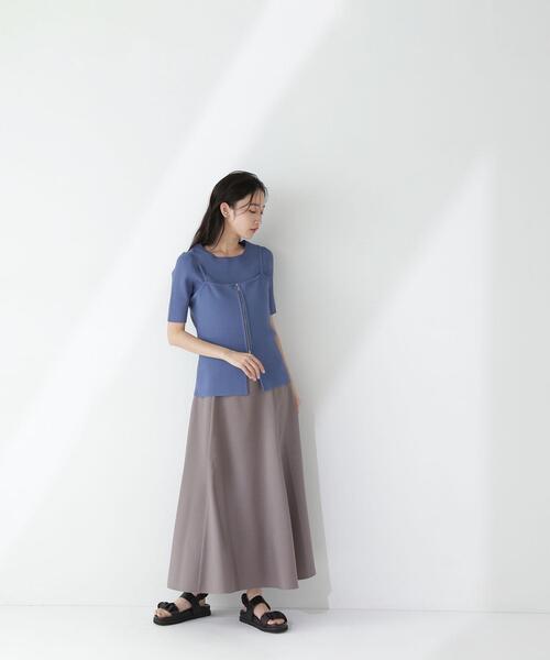 NATURAL BEAUTY BASIC（ナチュラルビューティーベーシック）の「◇ジップキャミレイヤードニット（ニット/セーター・レディース・ブルー/オフホワイト/ブラック・FREE）」の16枚目の写真