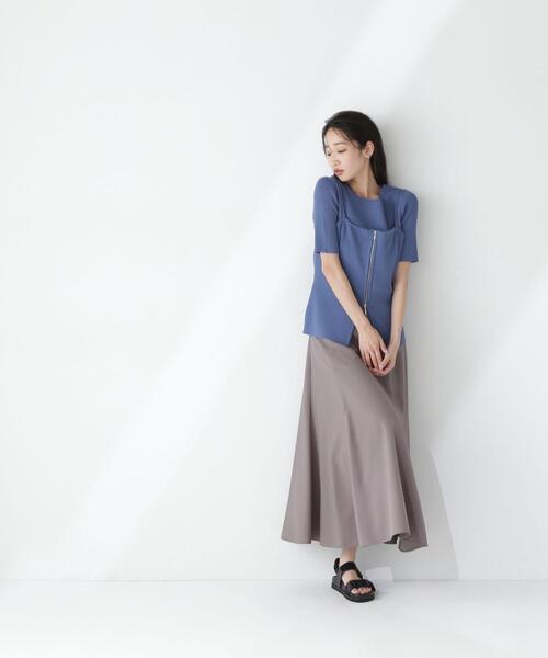 NATURAL BEAUTY BASIC（ナチュラルビューティーベーシック）の「◇ジップキャミレイヤードニット（ニット/セーター・レディース・ブルー/オフホワイト/ブラック・FREE）」の18枚目の写真