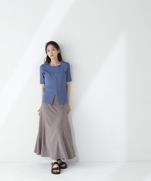NATURAL BEAUTY BASIC（ナチュラルビューティーベーシック）の「◇ジップキャミレイヤードニット（ニット/セーター・レディース・ブルー/オフホワイト/ブラック・FREE）」の20枚目の写真