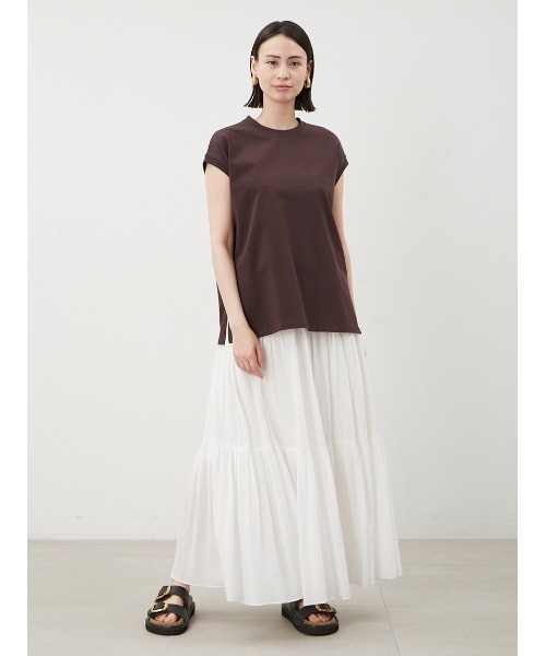 Mila Owen（ミラオーウェン）の「ハイラインフレンチスリーブカットトップス（Tシャツ/カットソー・レディース・ターコイズブルー/その他/ホワイト/ブラウン/ピンク/ネイビー/チャコールグレー・0/1）」の22枚目の写真