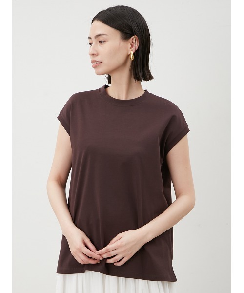 Mila Owen（ミラオーウェン）の「ハイラインフレンチスリーブカットトップス（Tシャツ/カットソー・レディース・ターコイズブルー/その他/ホワイト/ブラウン/ピンク/ネイビー/チャコールグレー・0/1）」の16枚目の写真