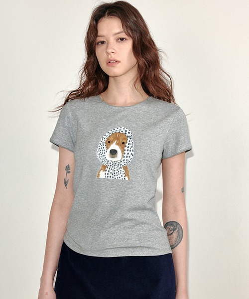 tシャツ ドッグプリントTシャツ FC25S086「Fano Studios」「2025SS」 レディース メンズ ヘンリーネック レイヤードデザイントップス FC25S120【Fano
