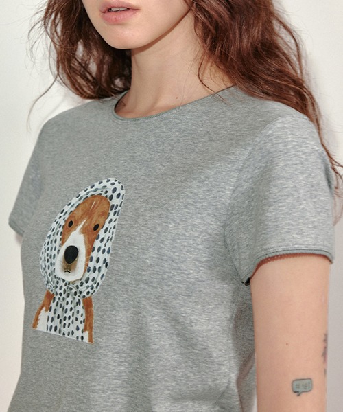 Fano Studios（ファノ ストゥディオズ）の「ドッグプリントTシャツ FC25S086【Fano Studios】（Tシャツ/カットソー・レディース・ホワイト/ブラック/グレー・L/M/S）」の7枚目の写真