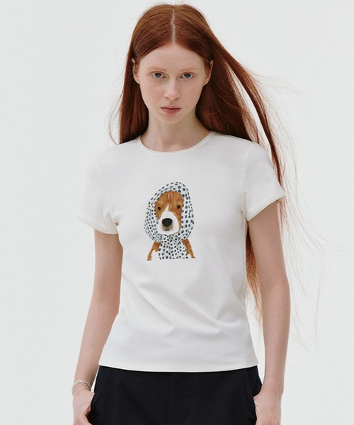 Fano Studios（ファノ ストゥディオズ）の「ドッグプリントTシャツ FC25S086【Fano Studios】（Tシャツ/カットソー・レディース・ホワイト/ブラック/グレー・L/M/S）」の19枚目の写真