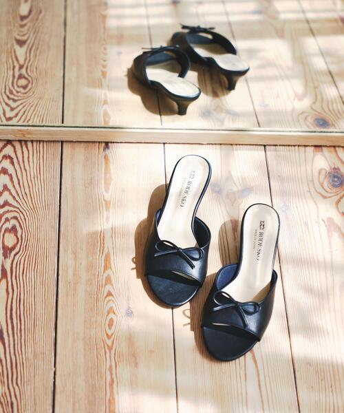 RODE SKO(ロデスコ)の「『MADE IN JAPAN』リボンミュール(サンダル・レディース・ベージュ/ブラック・36/38/37)」の13枚目の写真