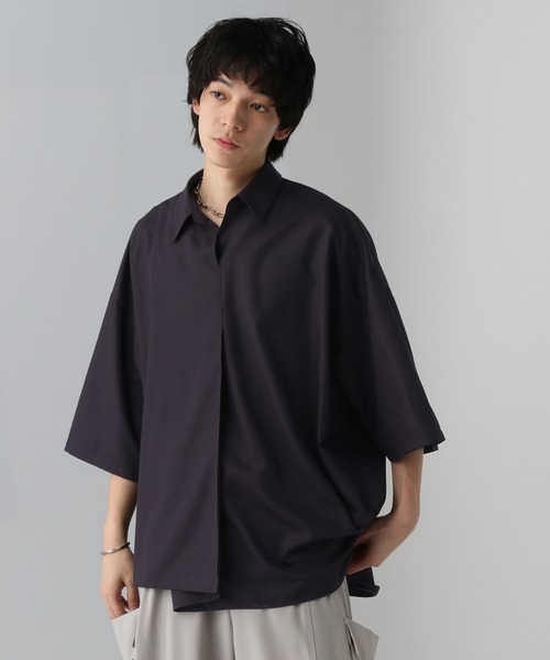 HARE（ハレ）の「ドレープスキッパーシャツ(HARE)（シャツ/ブラウス・メンズ・ブラック/パープル/ホワイト・FREE）」の3枚目の写真