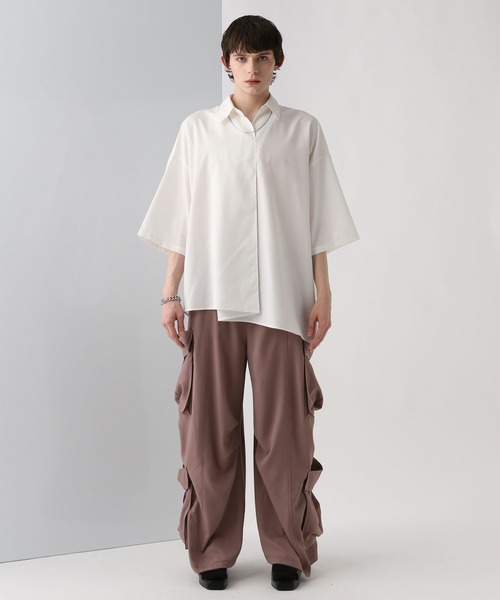 HARE（ハレ）の「ドレープスキッパーシャツ(HARE)（シャツ/ブラウス・メンズ・ブラック/パープル/ホワイト・FREE）」の5枚目の写真