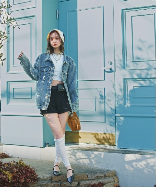 ad thie(アドティエ)の「アメスリ ショート丈タンクトップ(キャミソール・レディース・チャコール/ライトブルー/ブラック/オフホワイト・FREE)」の21枚目の写真