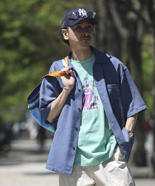 CHARLE 半袖 Vネック トップス M-L ライトブルー - メルカリ