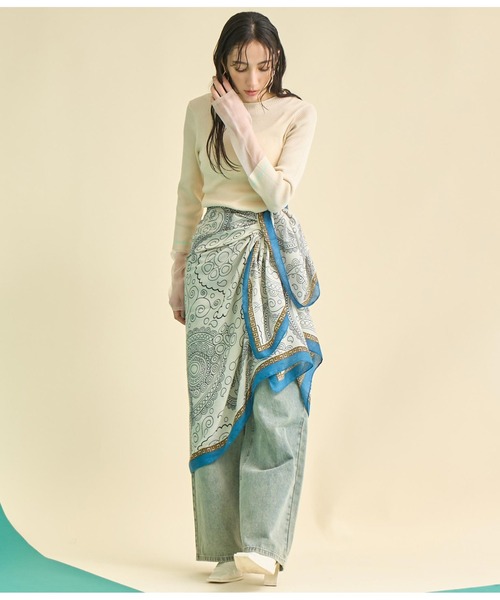 Settimissimo（セッティミッシモ）の「ペイズリー プリント 大判 ストール（ストール/ショール・レディース・ベージュ/オフホワイト・FREE）」の5枚目の写真