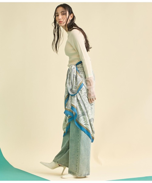 Settimissimo（セッティミッシモ）の「ペイズリー プリント 大判 ストール（ストール/ショール・レディース・ベージュ/オフホワイト・FREE）」の6枚目の写真