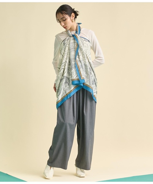 Settimissimo（セッティミッシモ）の「ペイズリー プリント 大判 ストール（ストール/ショール・レディース・ベージュ/オフホワイト・FREE）」の11枚目の写真