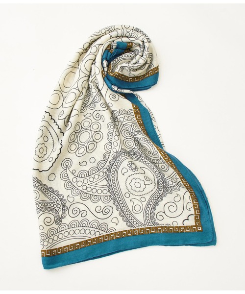 Settimissimo（セッティミッシモ）の「ペイズリー プリント 大判 ストール（ストール/ショール・レディース・ベージュ/オフホワイト・FREE）」の12枚目の写真