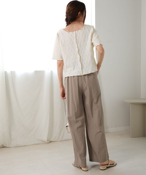 Bab(バブ)の「前後2WAYオーガンジーしわトップス(Tシャツ/カットソー・レディース・アイボリー/ライトグリーン/ピンク/ライトブルー・FREE)」の20枚目の写真