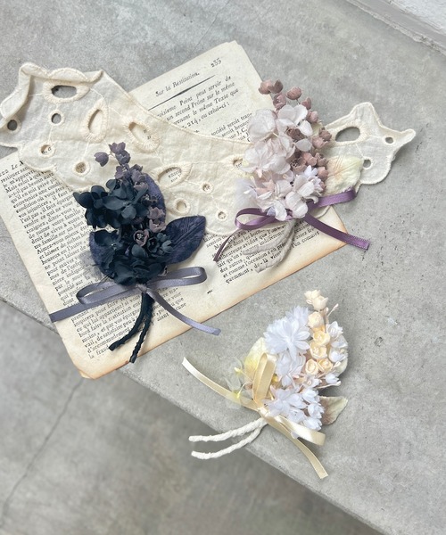 m.soeur（エムスール）の「スズランの花束コサージュ（ブローチ/コサージュ・レディース・ホワイト/ブラック/グレー・FREE）」の10枚目の写真