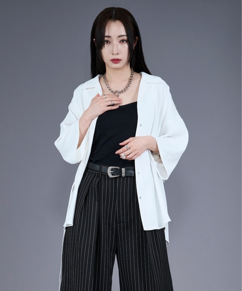 Ellno Loset(エルノロゼット)の「【機能性付き】サイドコードバックヨークシャツ(シャツ/ブラウス・メンズ・ブラック/ブルー系その他/オフホワイト・MEDIUM/LARGE/SMALL)」の5枚目の写真