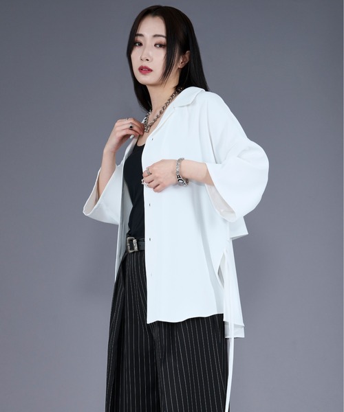 Ellno Loset(エルノロゼット)の「【機能性付き】サイドコードバックヨークシャツ(シャツ/ブラウス・メンズ・ブラック/ブルー系その他/オフホワイト・MEDIUM/LARGE/SMALL)」の6枚目の写真