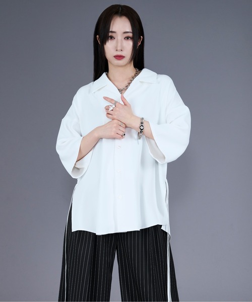 Ellno Loset(エルノロゼット)の「【機能性付き】サイドコードバックヨークシャツ(シャツ/ブラウス・メンズ・ブラック/ブルー系その他/オフホワイト・MEDIUM/LARGE/SMALL)」の7枚目の写真