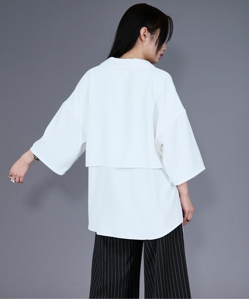 Ellno Loset(エルノロゼット)の「【機能性付き】サイドコードバックヨークシャツ(シャツ/ブラウス・メンズ・ブラック/ブルー系その他/オフホワイト・MEDIUM/LARGE/SMALL)」の8枚目の写真