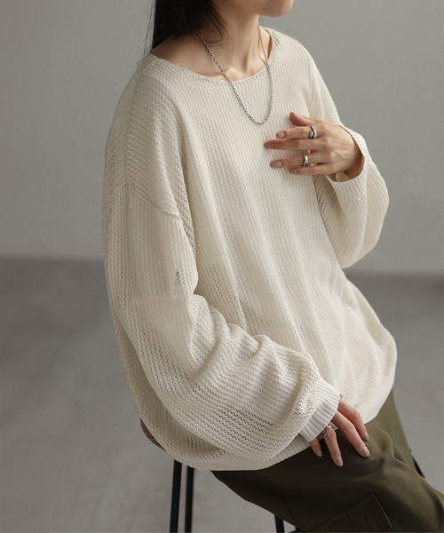 新品タグ付き❣️センソユニコ　ニットセーター　サイズM(38) センソユニコ ジェイブランシェ ニット セーター Vネック 紺色