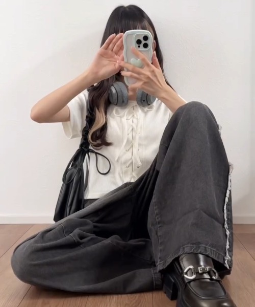 パンツ PT01 flower 48 SLIM FIT パンツ センタープレス ドローストリング ストレッチ Liala×PG