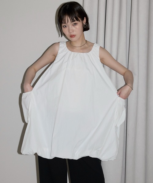 leimn（レイムン）の「【2WAYバルーンシルエットミニワンピース／チュニック】（チュニック・レディース・ブラック/ホワイト・FREE）」の8枚目の写真