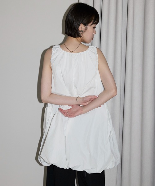 leimn（レイムン）の「【2WAYバルーンシルエットミニワンピース／チュニック】（チュニック・レディース・ブラック/ホワイト・FREE）」の6枚目の写真