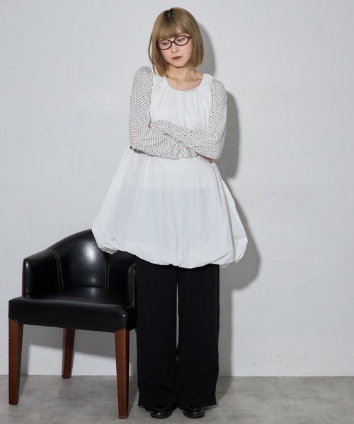 フランス　アンティーク　チュニック　ミニワンピース　ブルー deux amour チュニック Vネックバタフライミニワンピース