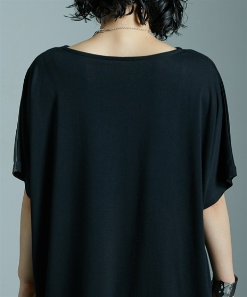 Soiunique（スワユニーク）の「サイド配色切替ゆったりサイズ半袖Tシャツ ［Soiunique］（Tシャツ/カットソー・レディース・ブラック×カーキ/ブラック×ブルー/ブラウン系・M/L/LL）」の21枚目の写真