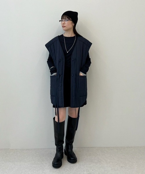 anuke（アンヌーク）の「Layered Sheer Long T-shirts（Tシャツ/カットソー・レディース・イエロー/ネイビー・FREE）」の16枚目の写真