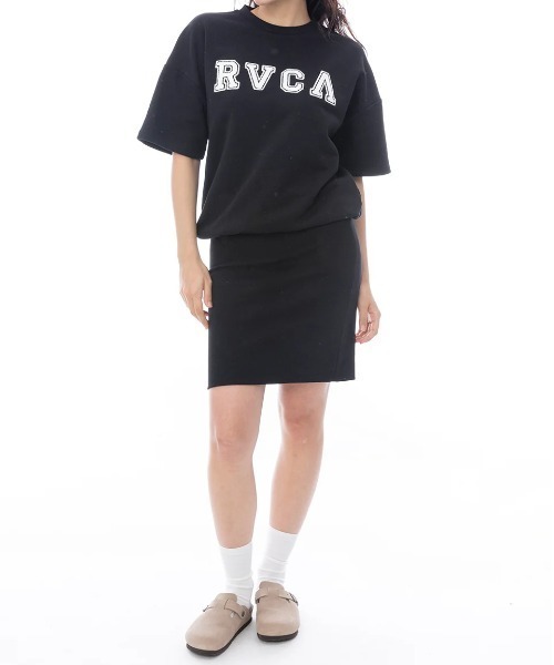 RVCA(ルーカ)の「【RVCA/ルーカ】25SS PATCHED RVCA SS DRESS/カレッジフォントロゴワンピース(ワンピース・レディース・ブラック・MEDIUM)」の1枚目の写真