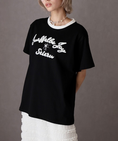Girly Doll(ガーリードール)の「刺繍ロゴTシャツ(Tシャツ/カットソー・レディース・グレー/ブラック・F)」の15枚目の写真
