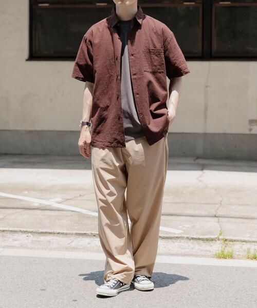 ITEMS URBANRESEARCH(アイテムズ アーバンリサーチ)の「『セットアップ対応』天然素材リネンコットンレギュラーカラー半袖シャツ(シャツ/ブラウス・メンズ・アイボリー/チャコールグレー/オレンジ系その他/ブラウン・MEDIUM/LARGE/X-LARGE)」の20枚目の写真