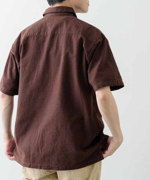 ITEMS URBANRESEARCH(アイテムズ アーバンリサーチ)の「『セットアップ対応』天然素材リネンコットンレギュラーカラー半袖シャツ(シャツ/ブラウス・メンズ・アイボリー/チャコールグレー/オレンジ系その他/ブラウン・MEDIUM/LARGE/X-LARGE)」の12枚目の写真