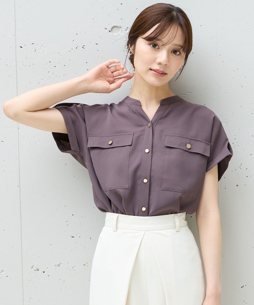 アンデミュウ　キンボタンサファリシャ　新品 セール】キンボタンサファリシャツ494312（シャツ/ブラウス