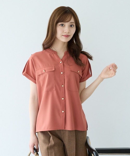 アンデミュウ　キンボタンサファリシャ　新品 セール】キンボタンサファリシャツ494312（シャツ/ブラウス