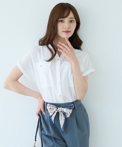 アンデミュウ キンボタンサファリシャ 新品 セール】キンボタンサファリシャツ494312(シャツ/ブラウス