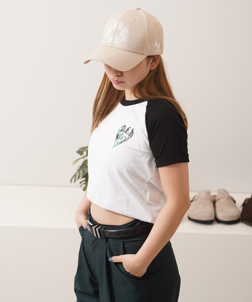 1111clothing（ワンフォークロージング）の「ハート サガラ刺繍 ラグランTシャツ / Heart Sagara Embroidery Raglan T-Shirt（Tシャツ/カットソー・メンズ・ホワイト×ブラック/ホワイト×ネイビー/ブラック×ホワイト・L/M/S）」の16枚目の写真