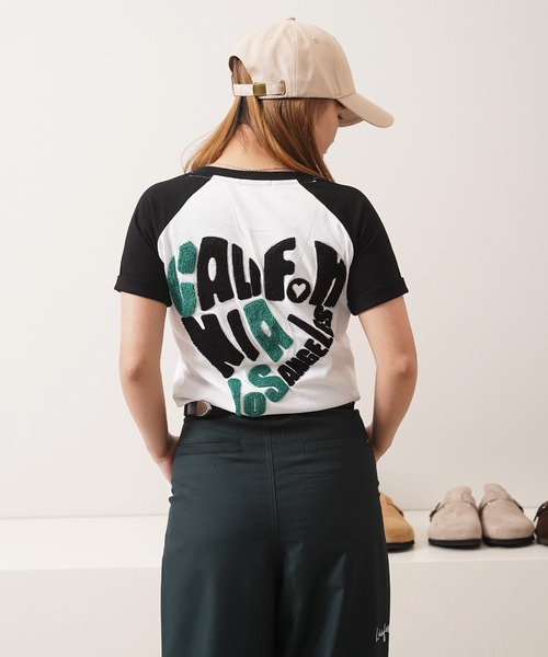 1111clothing（ワンフォークロージング）の「ハート サガラ刺繍 ラグランTシャツ / Heart Sagara Embroidery Raglan T-Shirt（Tシャツ/カットソー・メンズ・ホワイト×ブラック/ホワイト×ネイビー/ブラック×ホワイト・L/M/S）」の5枚目の写真