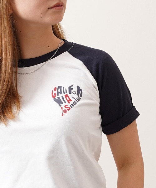 1111clothing（ワンフォークロージング）の「ハート サガラ刺繍 ラグランTシャツ / Heart Sagara Embroidery Raglan T-Shirt（Tシャツ/カットソー・メンズ・ホワイト×ブラック/ホワイト×ネイビー/ブラック×ホワイト・L/M/S）」の12枚目の写真