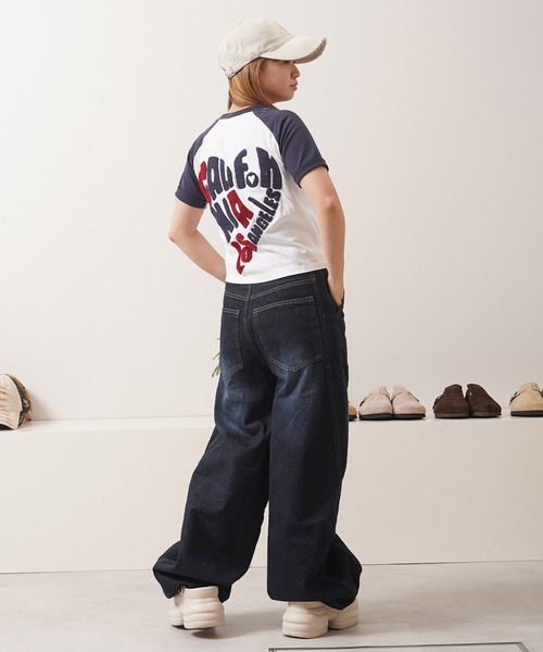 1111clothing（ワンフォークロージング）の「ハート サガラ刺繍 ラグランTシャツ / Heart Sagara Embroidery Raglan T-Shirt（Tシャツ/カットソー・メンズ・ホワイト×ブラック/ホワイト×ネイビー/ブラック×ホワイト・L/M/S）」の21枚目の写真