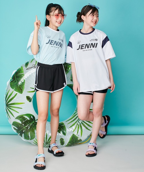 JENNI(ジェニィ)の「【3点セット】3PゲーミングT付きスイムウェア(水着・キッズ・オフホワイト/サックスブルー・130cm/140cm/150cm/160cm)」の5枚目の写真