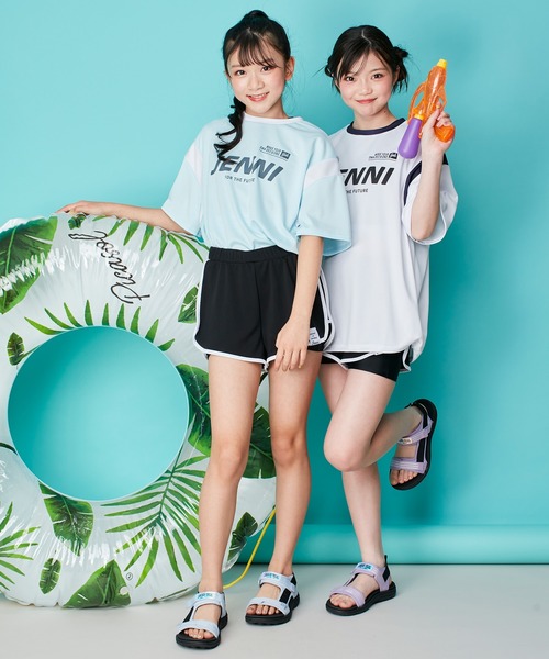 JENNI(ジェニィ)の「【3点セット】3PゲーミングT付きスイムウェア(水着・キッズ・オフホワイト/サックスブルー・130cm/140cm/150cm/160cm)」の7枚目の写真