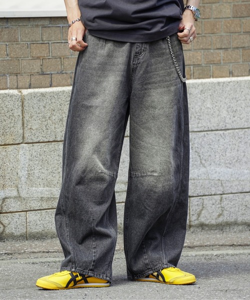 ヴィンテージ加工 カーブデニムパンツ（デニムパンツ）｜Bleme（ブレム