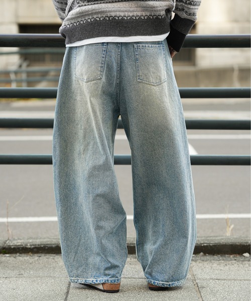 ヴィンテージ加工 カーブデニムパンツ（デニムパンツ）｜Bleme（ブレム