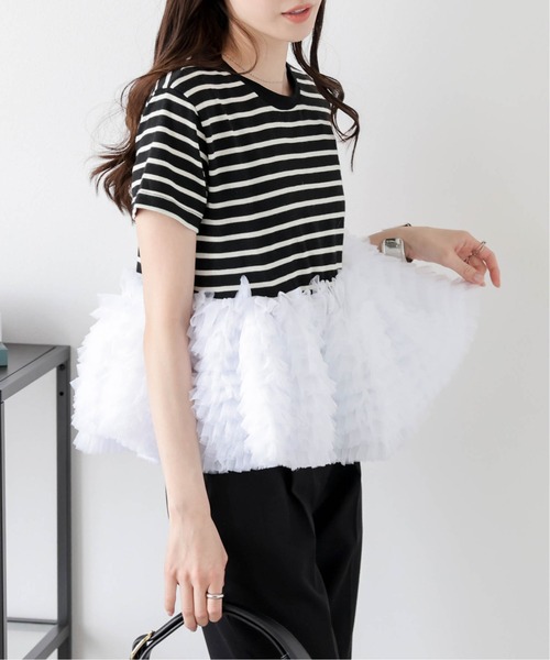 SUGAR BISKET(シュガービスケット)の「ティアードチュールドッキングトップス(その他トップス・レディース・ホワイト/ブラック/ブラック系1/ホワイト系1・フリー)」の18枚目の写真