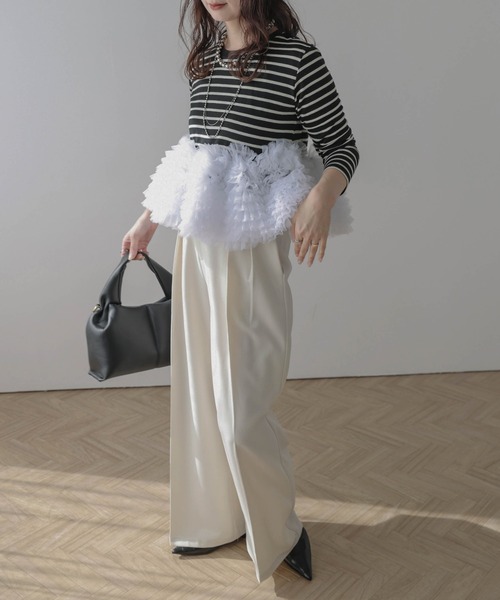 SUGAR BISKET(シュガービスケット)の「ティアードチュールドッキングトップス(その他トップス・レディース・ホワイト/ブラック/ブラック系1/ホワイト系1・フリー)」の15枚目の写真